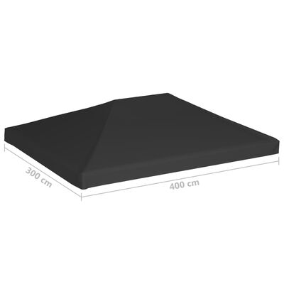 vidaXL Κάλυμμα για Κιόσκι Μαύρο 4 x 3 μ. 270 γρ./μ²