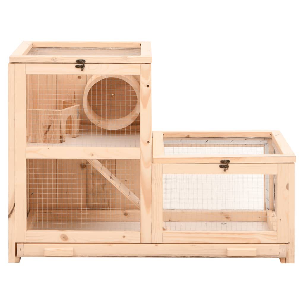 vidaXL Κλουβί Χάμστερ 81 x 40 x 60 εκ. από Μασίφ Ξύλο Ελάτης