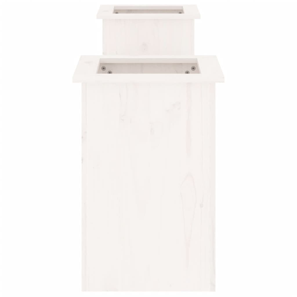 vidaXL Ζαρντινιέρα Παγκάκι Λευκό 184,5x39,5x56,5 εκ. Μασίφ Ξύλο Πεύκου