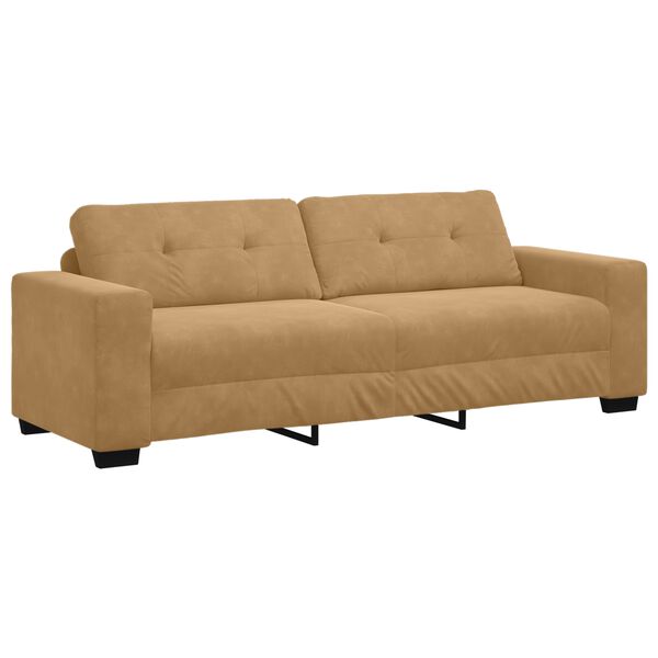 vidaXL Σετ Καναπέ με μαξιλάρι 3 pcs Καφέ 221 x 78 x 80 εκ Βελούδο