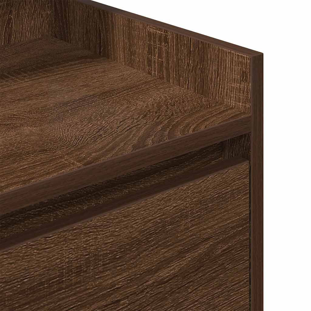vidaXL Κομοδίνο με 2 συρτάρια Καφέ Δρυς 38x34x80 εκ.