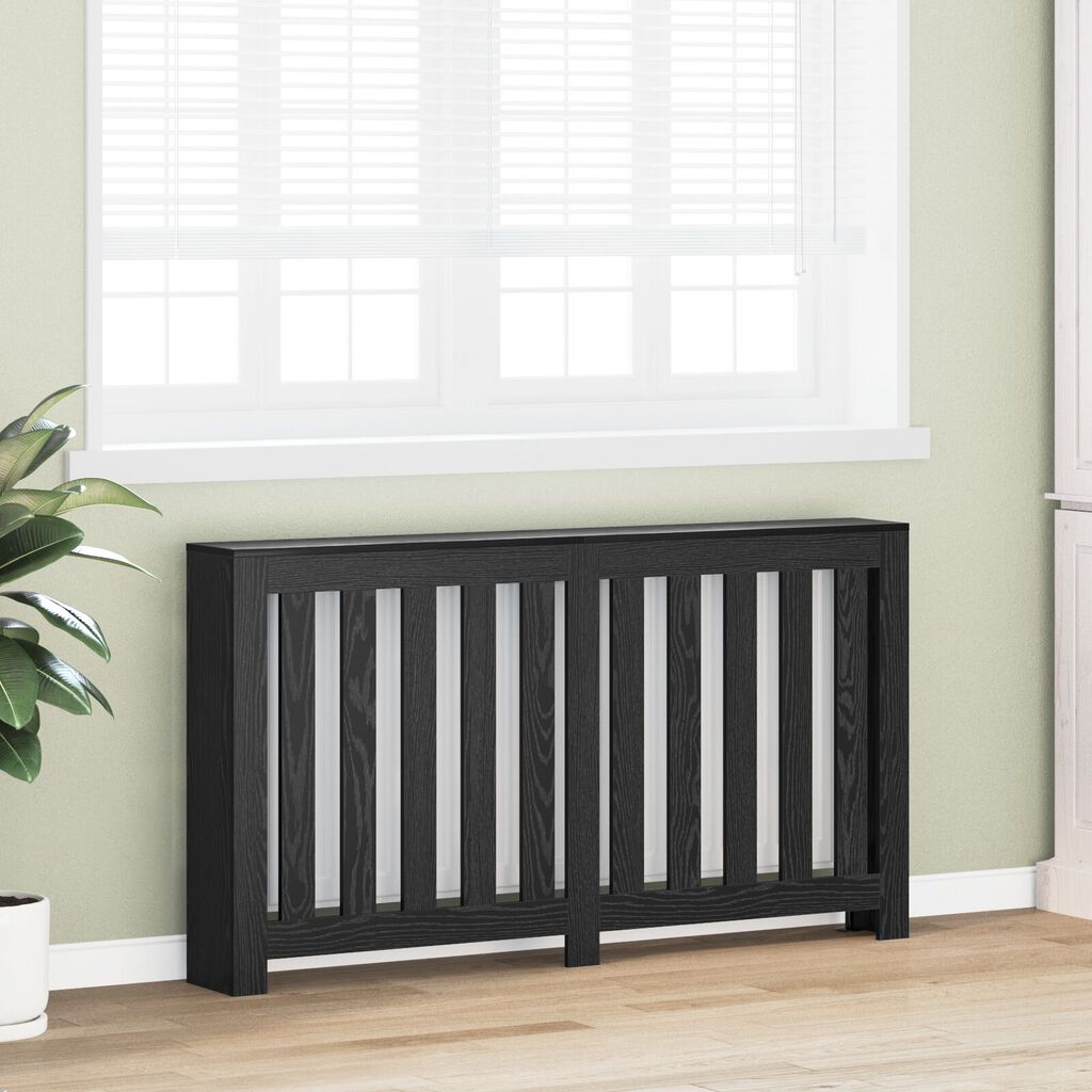 vidaXL Kάλυμμα Καλοριφέρ Μαύρη Δρυός 149x20x82 εκ Φτιαγμένο Ξύλο