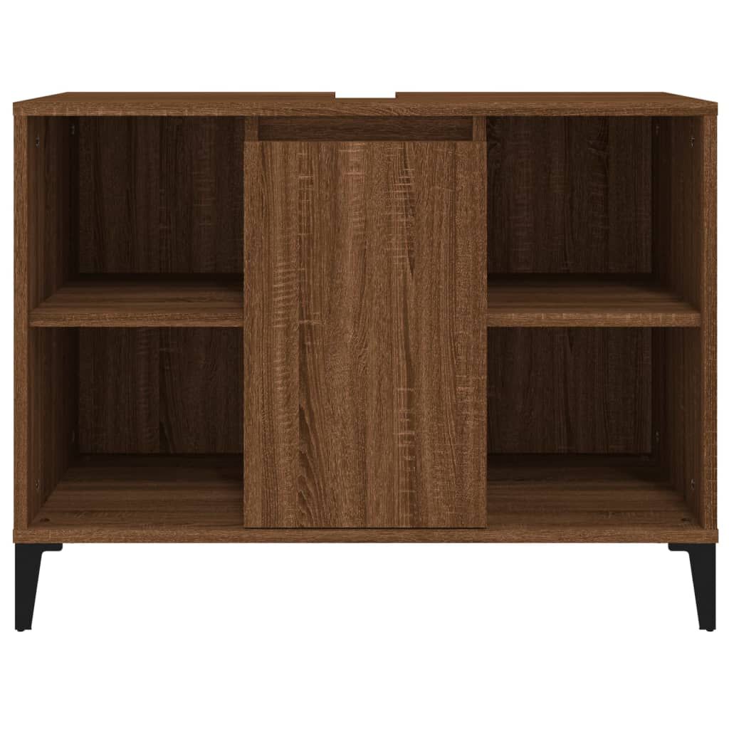 vidaXL Ντουλάπι Νιπτήρα Καφέ Δρυς 80 x 33 x 60 εκ. Επεξεργασμένο Ξύλο