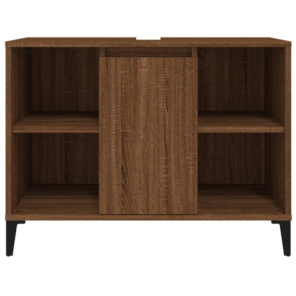 vidaXL Ντουλάπι Νιπτήρα Καφέ Δρυς 80 x 33 x 60 εκ. Επεξεργασμένο Ξύλο