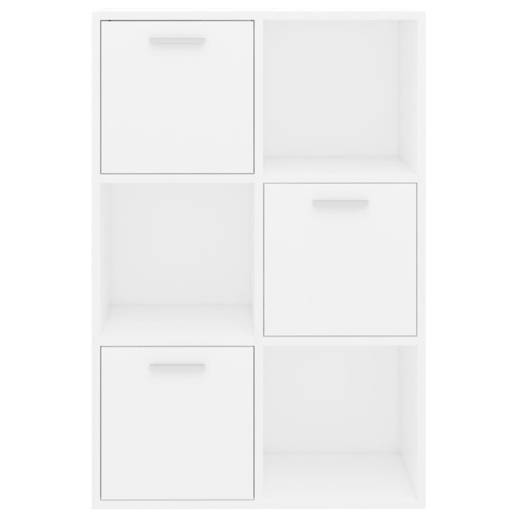 vidaXL Ραφιέρα με Ντουλάπια Λευκή 60 x 29,5 x 90 εκ. από Επεξ. Ξύλο