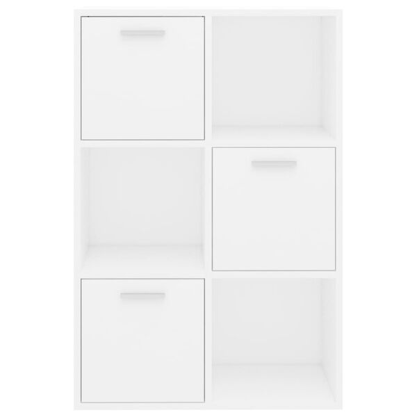 vidaXL Ραφιέρα με Ντουλάπια Λευκή 60 x 29,5 x 90 εκ. από Επεξ. Ξύλο