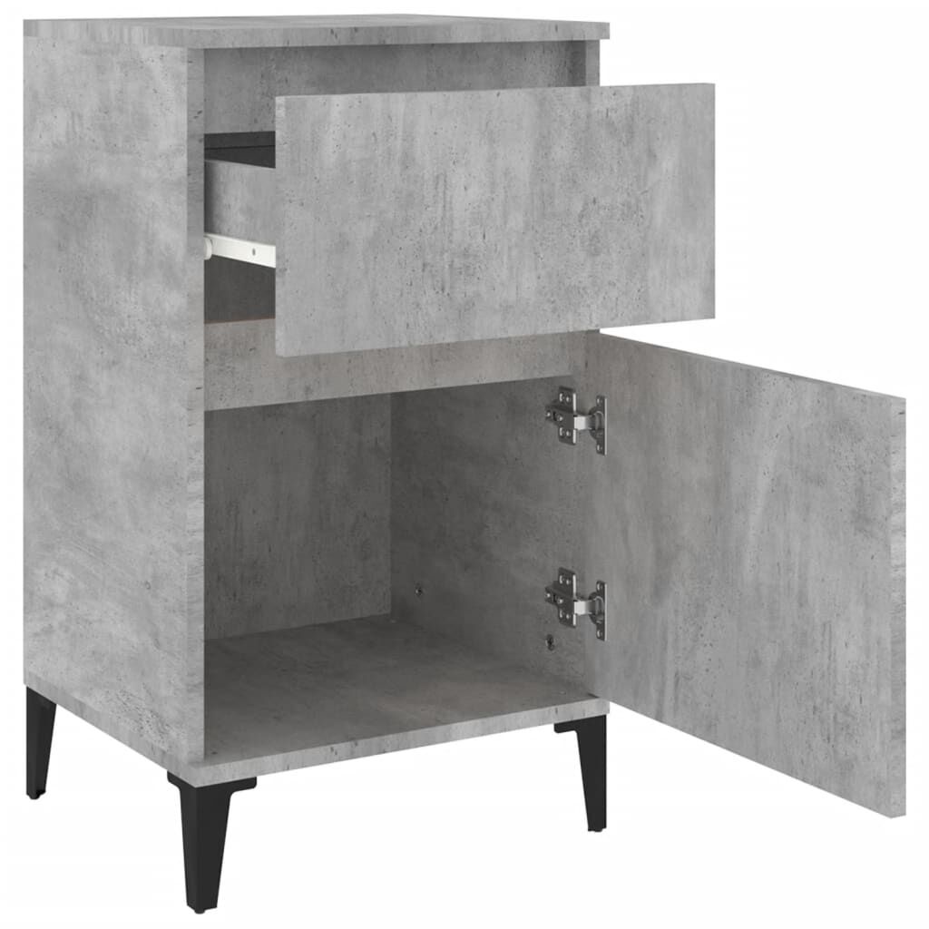 vidaXL Κομοδίνα 2 τεμ. Γκρι Σκυροδέματος 40x35x70 εκ.