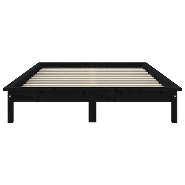 vidaXL Πλαίσιο Κρεβατιού Μαύρο 120 x 200 εκ. από Μασίφ Ξύλο Πεύκου