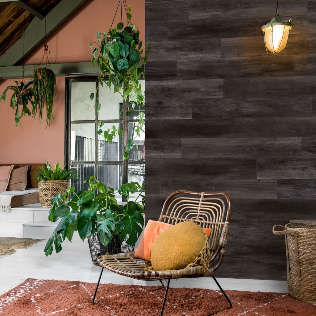 WallArt Πάνελ Τοίχου Όψη Barnwood Δρυός "GL-WA33" 30 τεμ Ανθρακί Μαύρο
