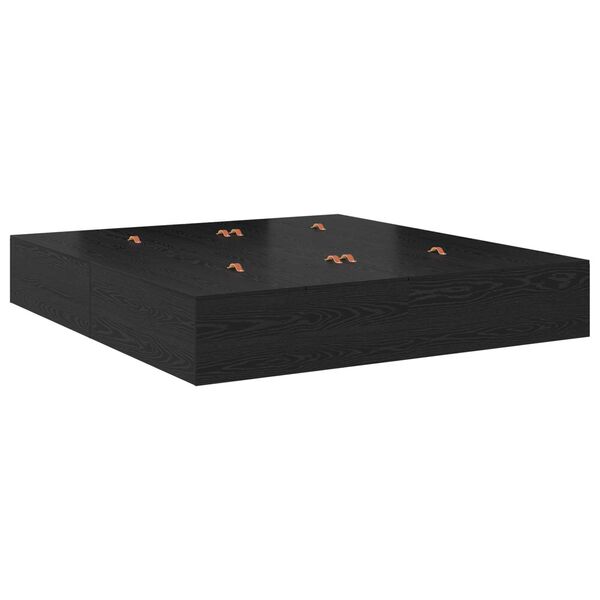 vidaXL Κρεβάτι αποθήκης Μαύρο Δρυς 180x200 εκ.