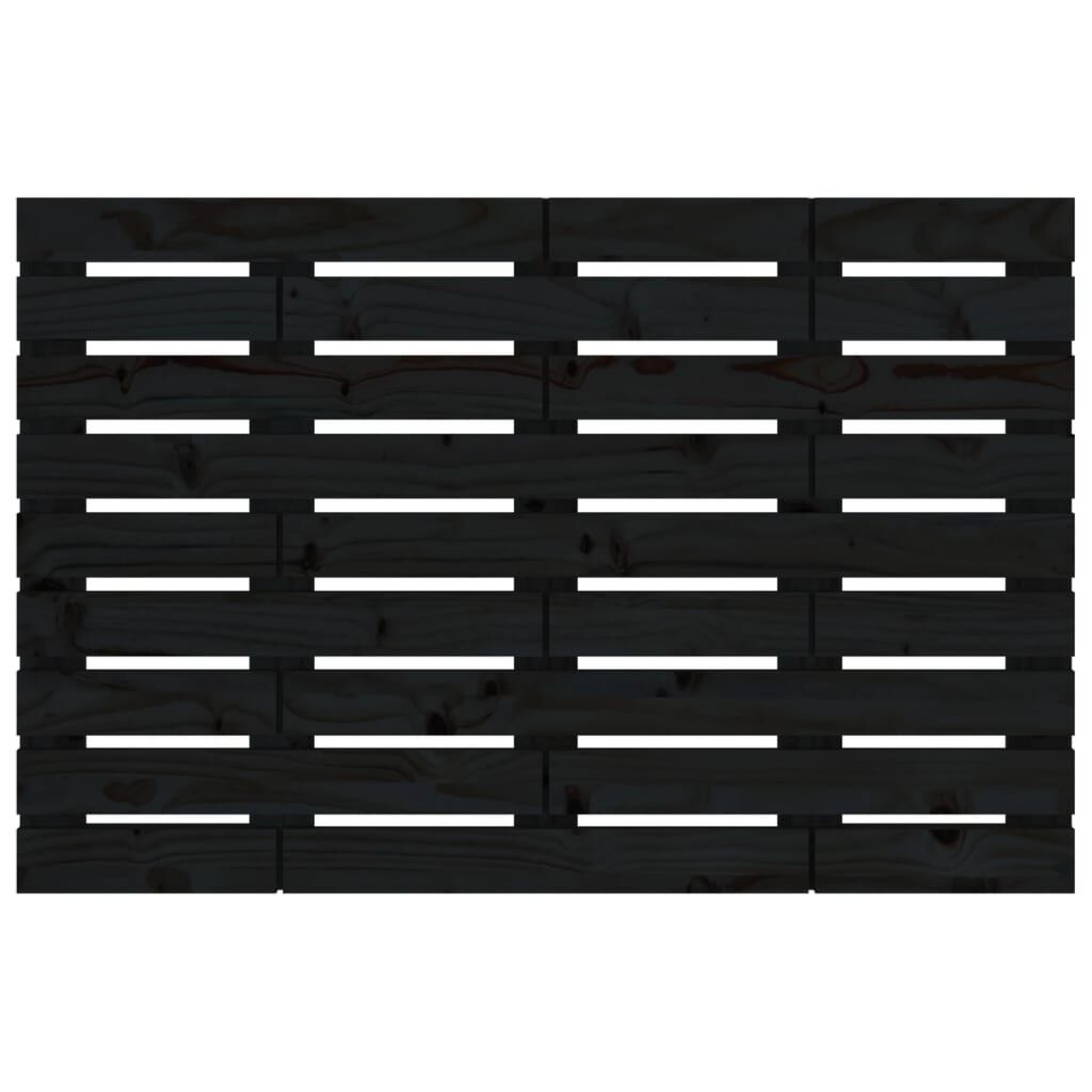 vidaXL Κεφαλάρι Τοίχου Μαύρο 81x3x63 εκ. από Μασίφ Ξύλο Πεύκου