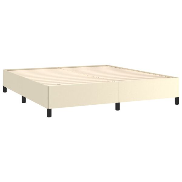 vidaXL Πλαίσιο Κρεβατιού Κρεμ 180x200 εκ. από Συνθετικό Δέρμα