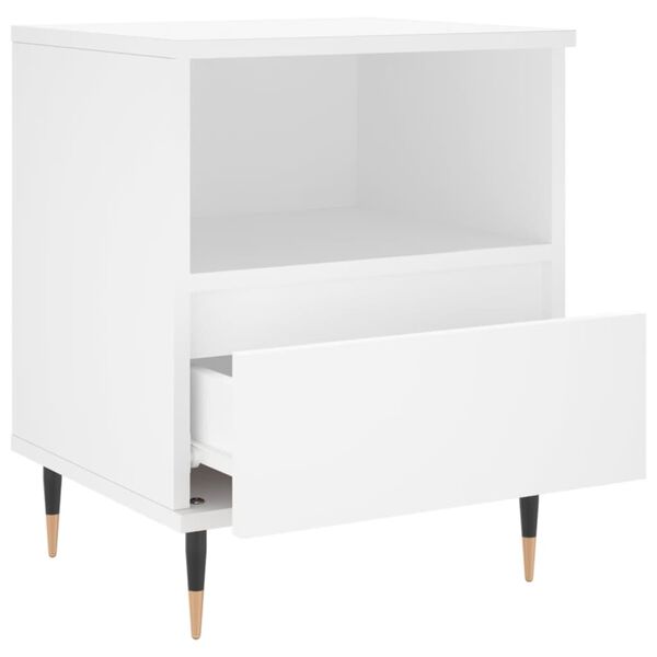 vidaXL Κομοδίνα Λευκά 2 τεμ. 40 x 35 x 50 εκ. από Επεξεργασμένο Ξύλο