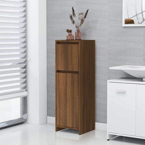vidaXL Ντουλάπι Μπάνιου Καφέ Δρυς 30x30x95 εκ. Επεξεργασμένο Ξύλο