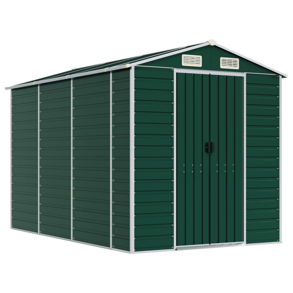 vidaXL Αποθήκη Κήπου Πράσινη 191 x 300 x 198 εκ. Γαλβανισμένο Ατσάλι