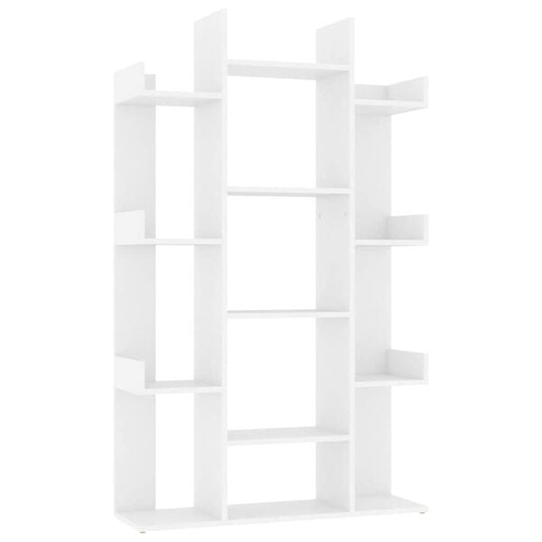 vidaXL Βιβλιοθήκη Λευκή 86 x 25,5 x 140 εκ. από Επεξ. Ξύλο