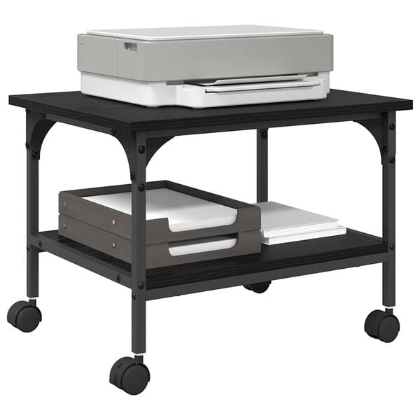 vidaXL Σταντ Εκτυπωτή Μαύρη Οξυά 50 x 40 x 38 cm Επεξεργασμένο ξύλο