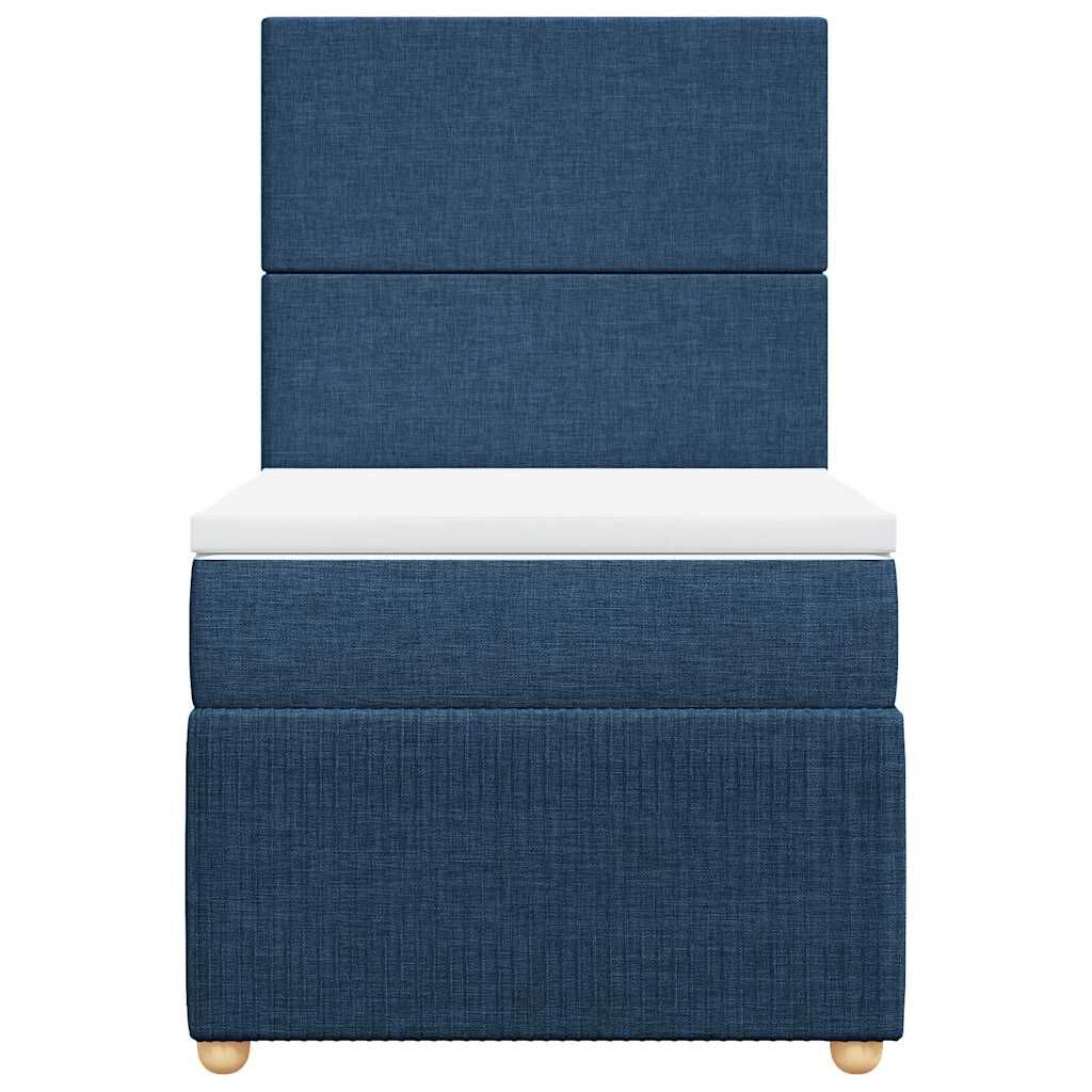 vidaXL Κρεβάτι Boxspring με Στρώμα Μπλε 100 x 200 εκ. Υφασμάτινο