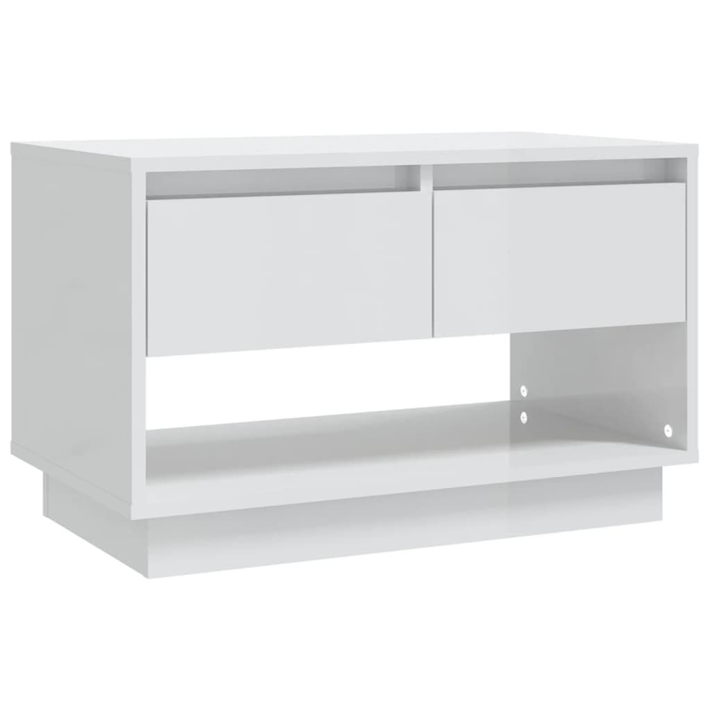 vidaXL Έπιπλο Τηλεόρασης Γυαλ. Λευκό 70x41x44 εκ. Επεξεργασμένο Ξύλο
