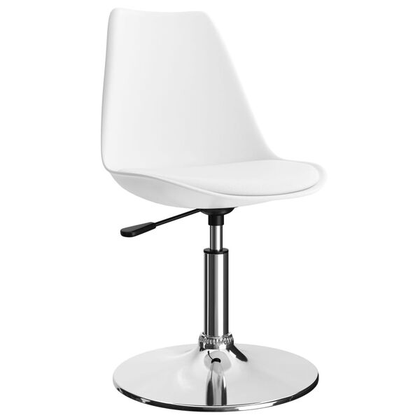 vidaXL Καρέκλες Τραπεζαρίας Περιστρεφόμενες 4 τεμ. Λευκές Δερματίνη