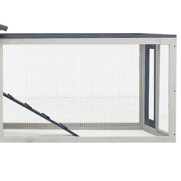 vidaXL Κλουβί Κουνελιών Γκρι 310x70x87 εκ. Μασίφ Ξύλο Πεύκου/Ελάτης