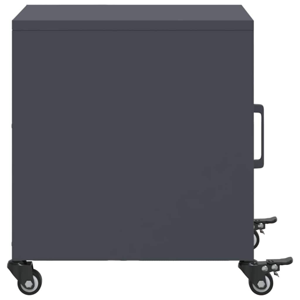 vidaXL Κομοδίνο Ανθρακί 36 x 39 x 43,5 εκ. από Χάλυβα