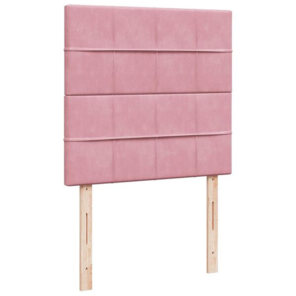 vidaXL Οθωμανικό κρεβάτι με στρώματα Ροζ 100x200cm Velvet