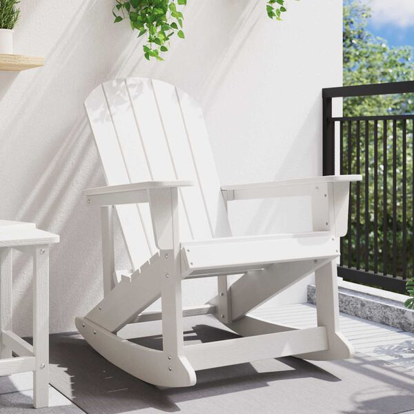 vidaXL Κουνιστή Καρέκλα Adirondack Λευκή 73.5x92x90 εκ.