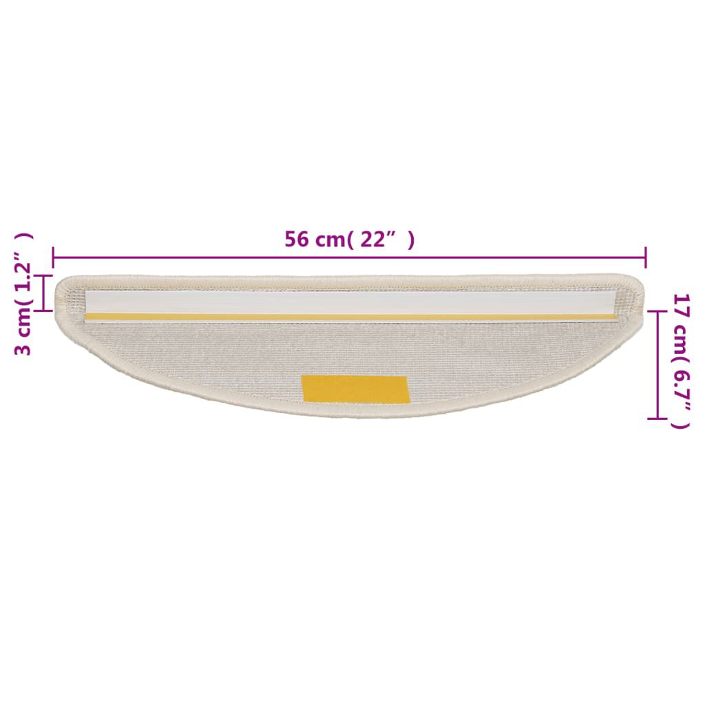 vidaXL Πατάκια Σκάλας 10 τεμ. Λευκά 56 x 17 x 3 εκ.