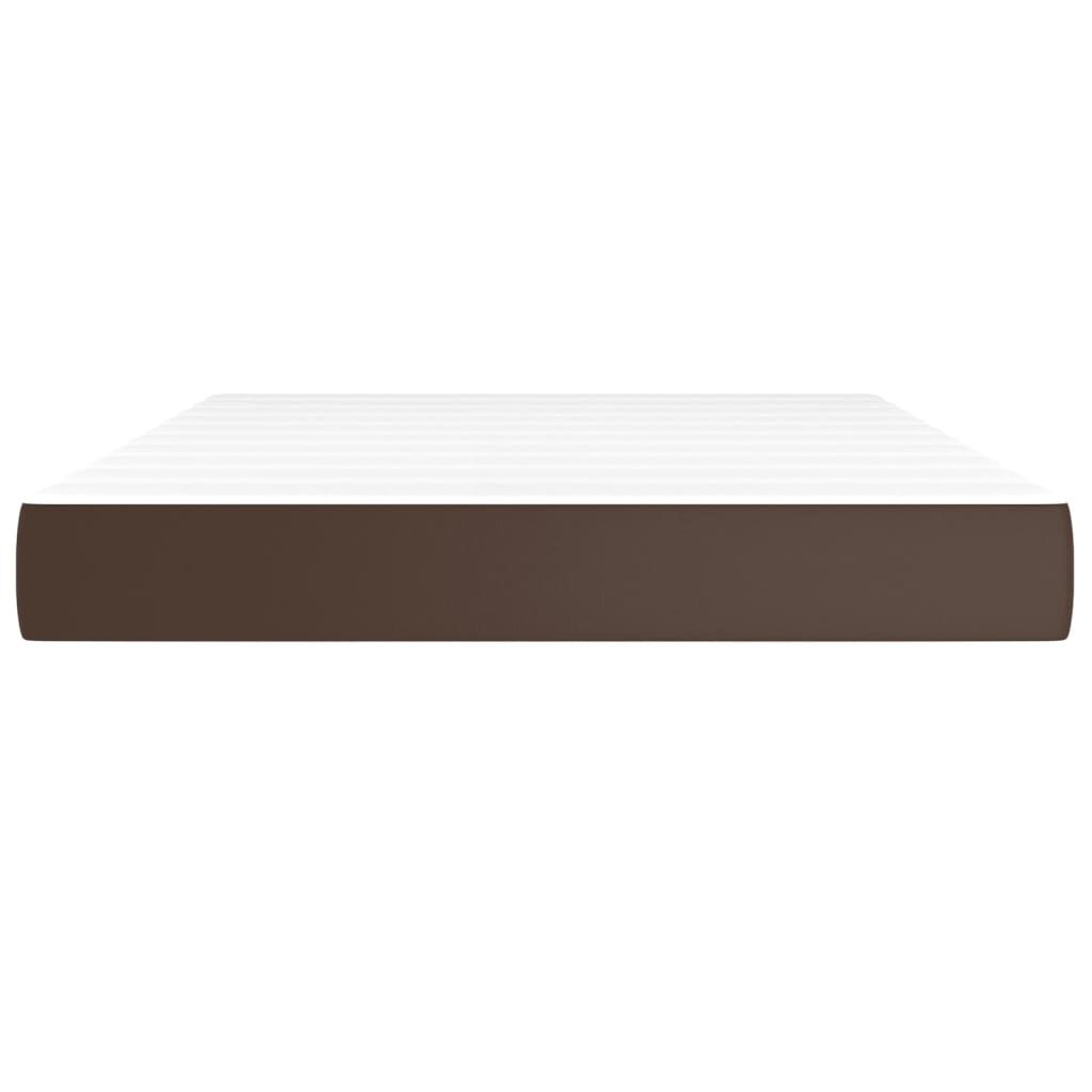 vidaXL Στρώμα με Pocket Springs Καφέ 140x190x20 εκ. Συνθετικό Δέρμα