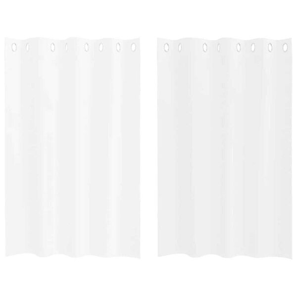 vidaXL Κουρτίνες με κουρτίνες 2 pcs Λευκό 140x140εκ Πολυεστέρας
