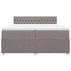 vidaXL &Kappa;&rho;&epsilon;&beta;ά&tau;&iota; Boxspring &mu;&epsilon; &Sigma;&tau;&rho;ώ&mu;&alpha; Taupe 200x200 &epsilon;&kappa;. &Upsilon;&phi;&alpha;&sigma;&mu;ά&tau;&iota;&nu;&omicron;