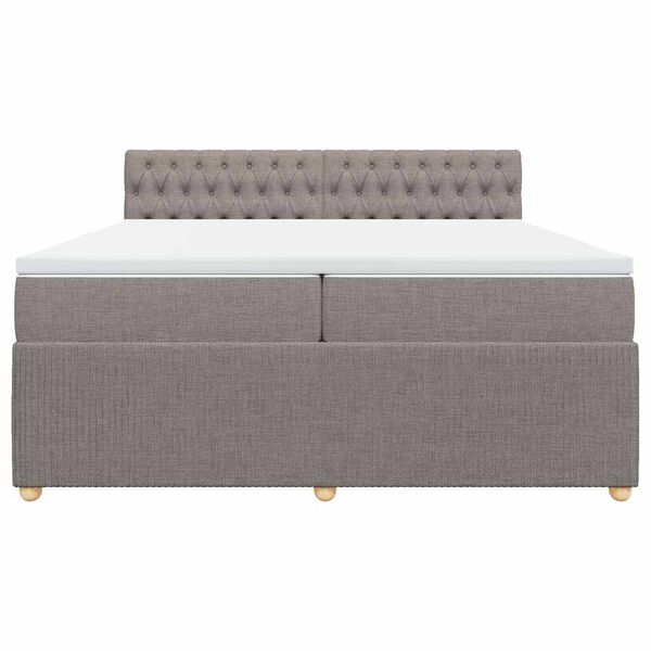 vidaXL &Kappa;&rho;&epsilon;&beta;ά&tau;&iota; Boxspring &mu;&epsilon; &Sigma;&tau;&rho;ώ&mu;&alpha; Taupe 200x200 &epsilon;&kappa;. &Upsilon;&phi;&alpha;&sigma;&mu;ά&tau;&iota;&nu;&omicron;