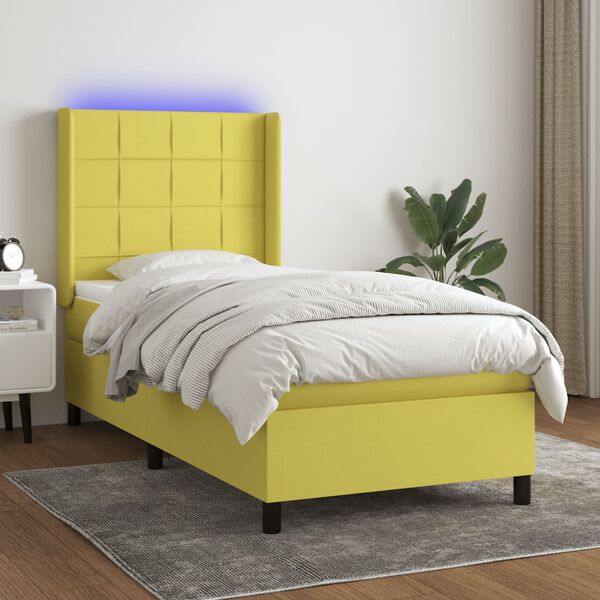 vidaXL &Kappa;&rho;&epsilon;&beta;ά&tau;&iota; Boxspring &mu;&epsilon; &Sigma;&tau;&rho;ώ&mu;&alpha; & LED &Pi;&rho;ά&sigma;&iota;&nu;&omicron; 100x200 &epsilon;&kappa; &Upsilon;&phi;&alpha;&sigma;&mu;ά&tau;&iota;&nu;&omicron;