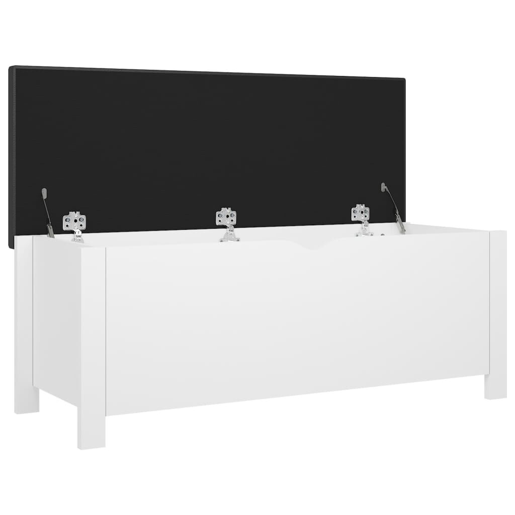 vidaXL Κουτί Αποθήκευσης Λευκό 105x40x45 εκ. Επεξ. Ξύλο με Μαξιλάρι