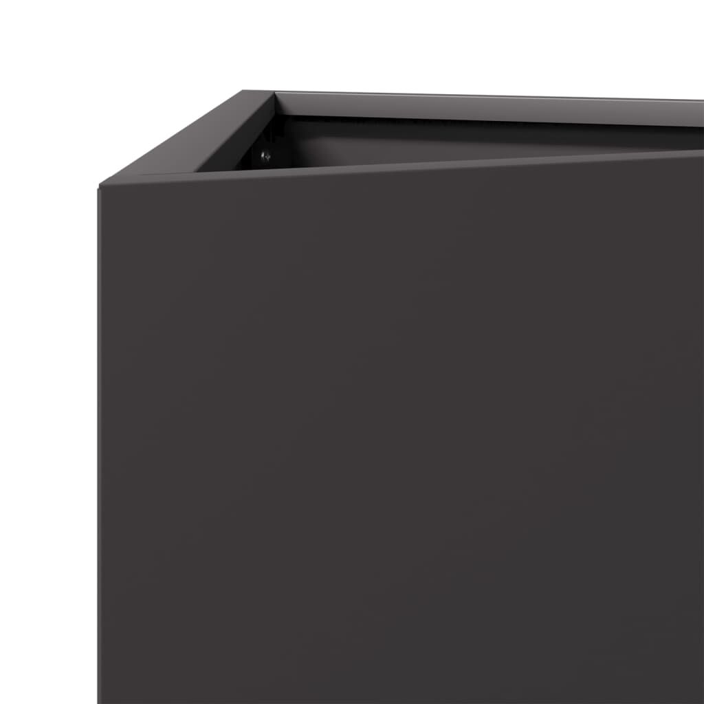 vidaXL Ζαρντινιέρες Κήπου 2 τεμ. Μαύρο Τρίγωνο 40x34,5x70εκ από Ατσάλι