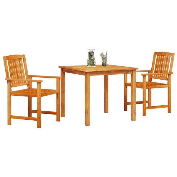 vidaXL Σέτ φαγητού για κήπο 3 pcs Καφέ Μασίφ ξύλο ακακίας