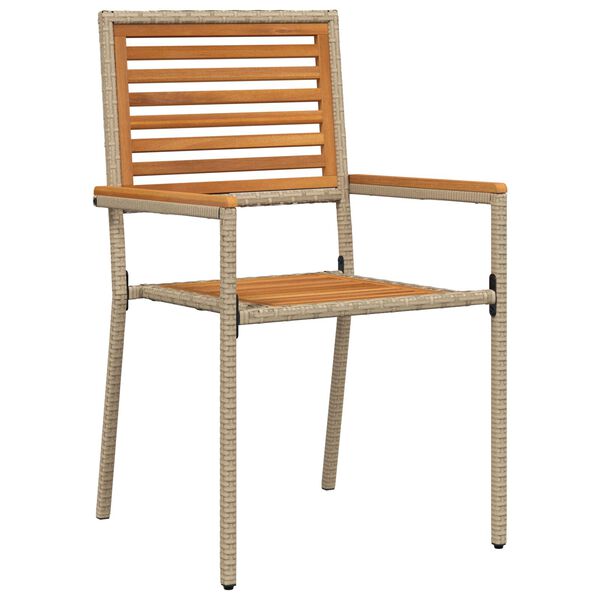 vidaXL Σέτ φαγητού για κήπο 7 pcs Μπεζ και καφέ 200 x 80 x 75 cm