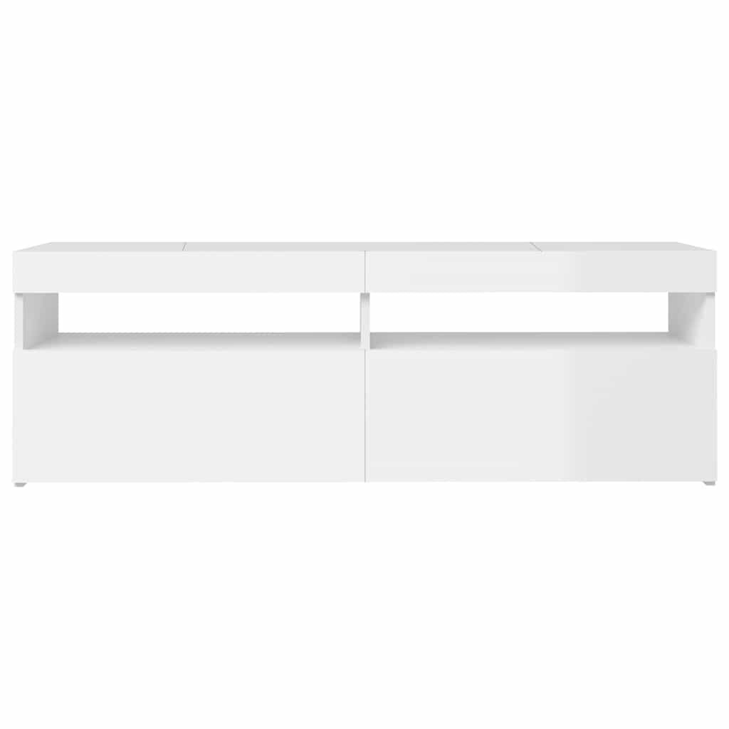 vidaXL Έπιπλο Τηλεόρασης με LED Γυαλιστερό Λευκό 120 x 35 x 40 εκ.