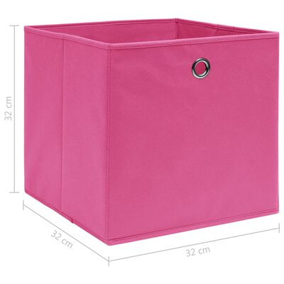 vidaXL Κουτιά Αποθήκευσης 4 τεμ. Ροζ 32 x 32 x 32 εκ. Υφασμάτινα