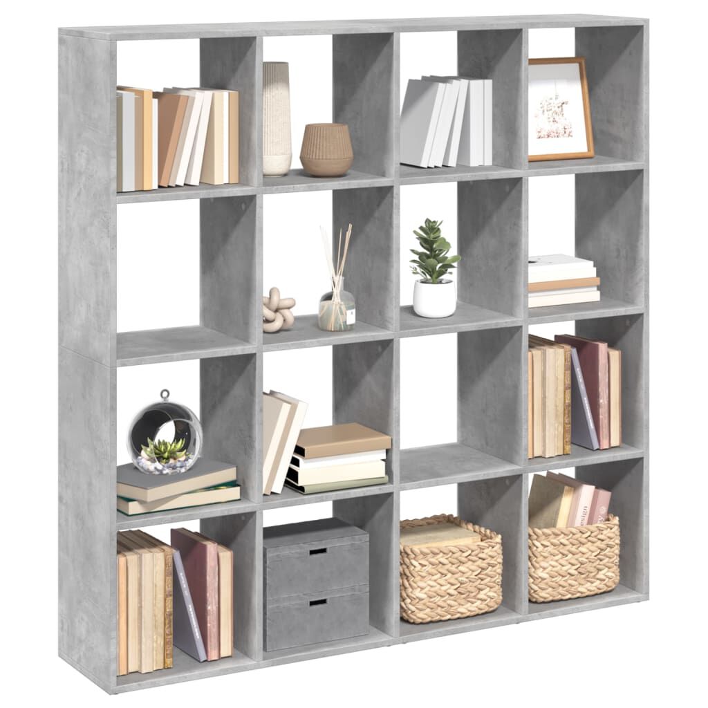 vidaXL Βιβλιοθήκη Γκρι Σκυρ. 137,5x29x137,5 εκ. Επεξεργασμένο Ξύλο