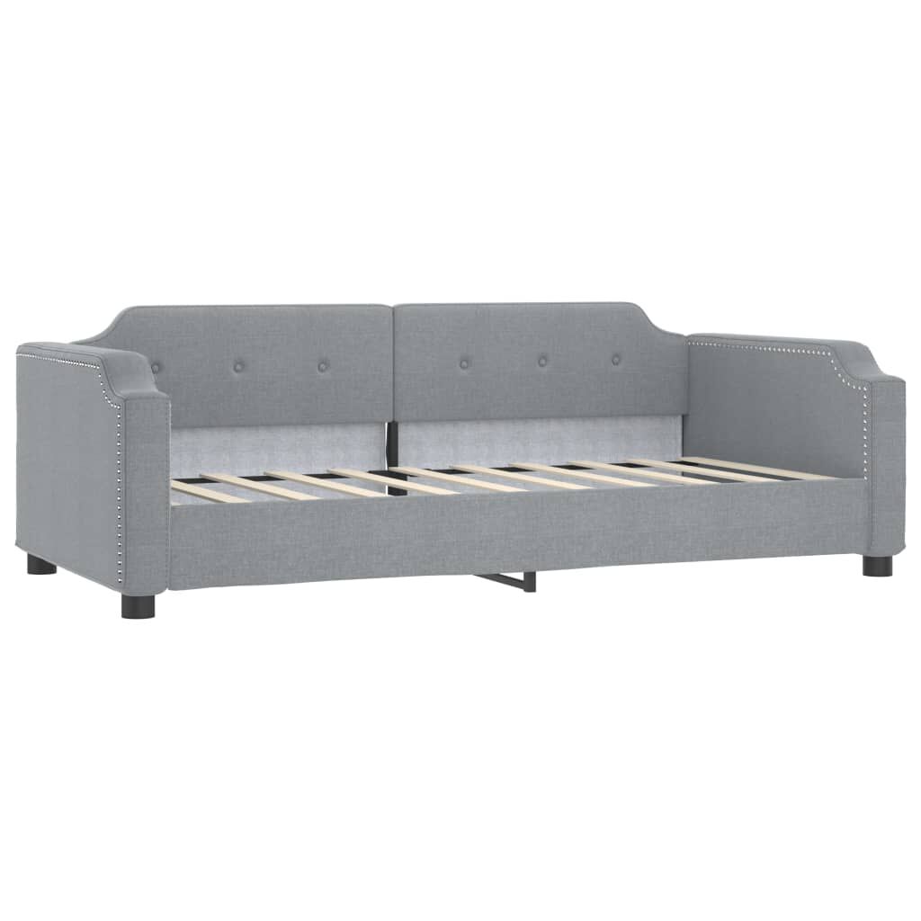 vidaXL Καναπές Κρεβάτι Ανοιχτό Γκρι 90 x 190 εκ. Υφασμάτινος