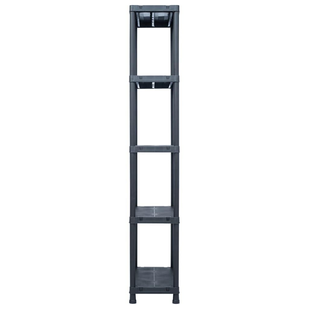 vidaXL Ραφιέρες 2 τεμ. Μαύρες 125 κ. 60 x 30 x 180 εκ. Πλαστικές