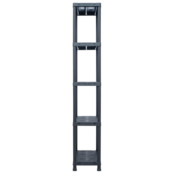 vidaXL Ραφιέρες 2 τεμ. Μαύρες 125 κ. 60 x 30 x 180 εκ. Πλαστικές