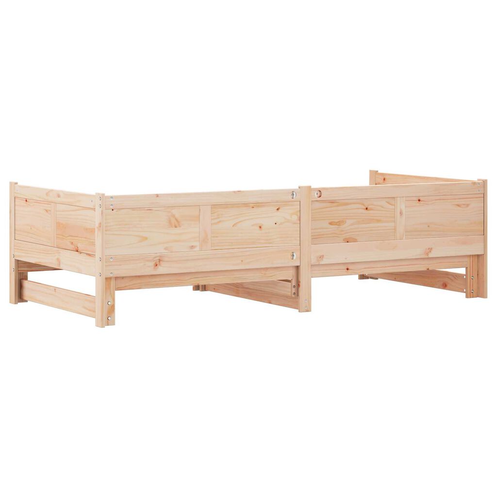 vidaXL Pull-out Κρεβάτι Ημέρας 90x200 εκ Μασίφ Ξύλο Πεύκο