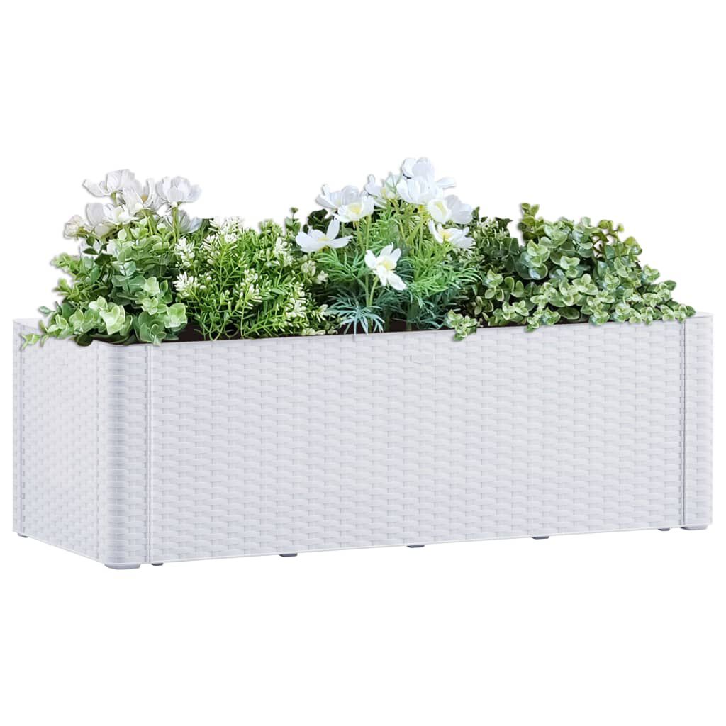 vidaXL Ζαρντινιέρα Κήπου Λευκή 100x43x33 εκ. με Αυτόματο Πότισμα