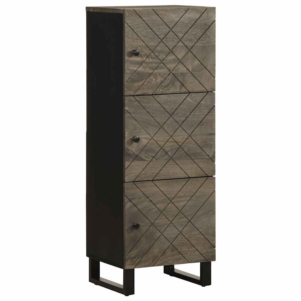 vidaXL Ντουλάπι Μαύρο 40 x 33 x 110 εκ. από Μασίφ Ξύλο Μάνγκο