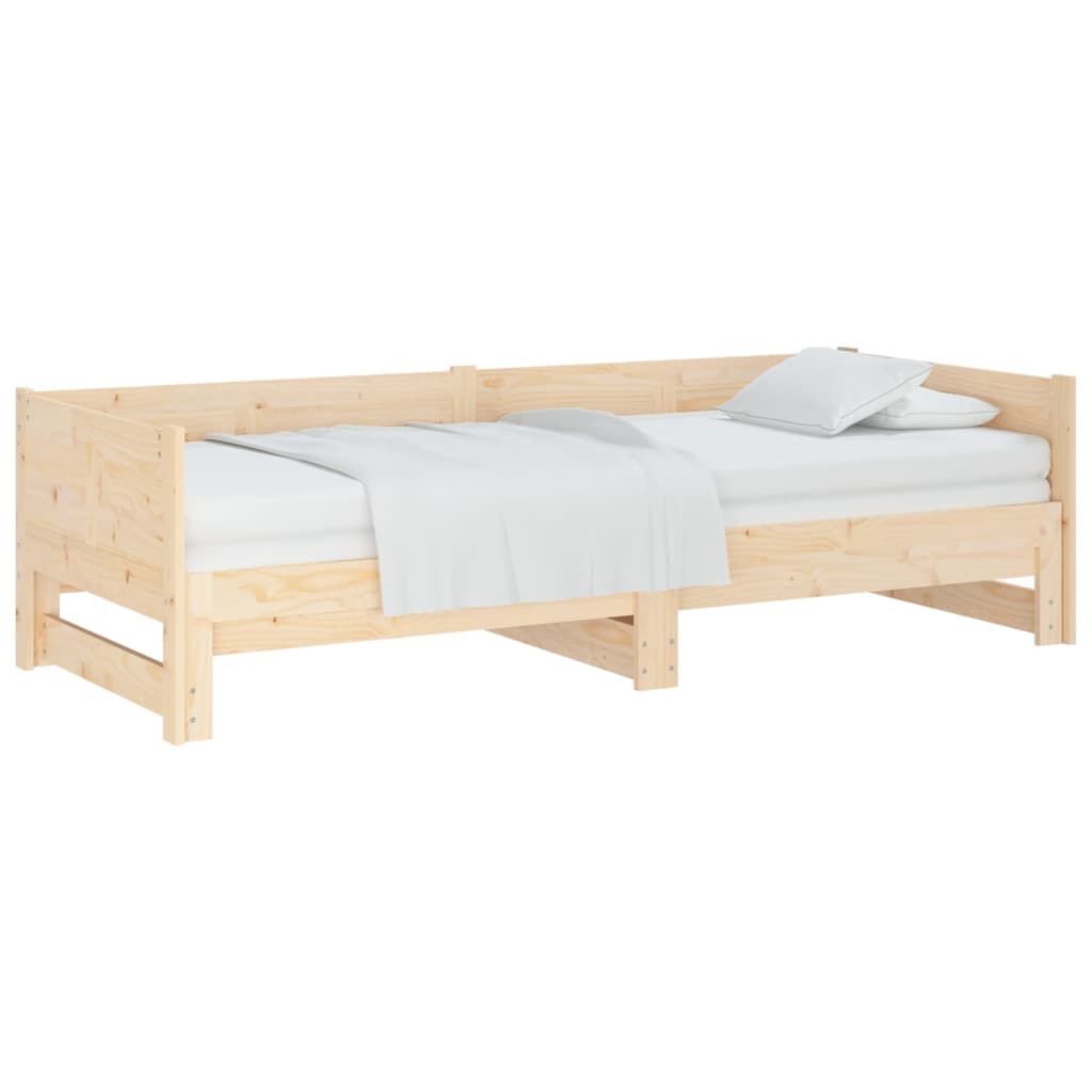 vidaXL Καναπές Κρεβάτι Συρόμενος 2x(90x200) εκ. από Μασίφ Πεύκο