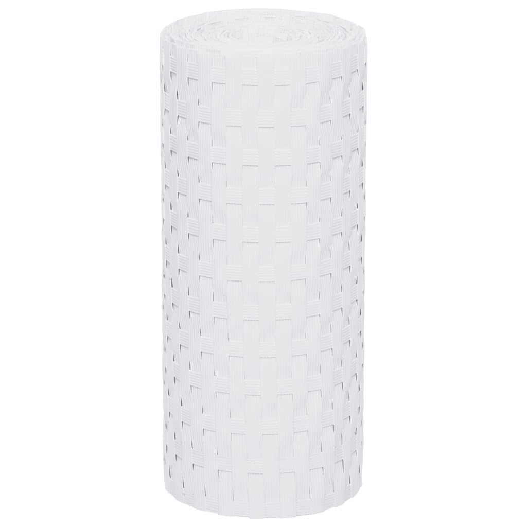 vidaXL Διαχωριστικό Βεράντας 10 τεμ. Λευκό 255x19 εκ. Συνθετικό Ρατάν