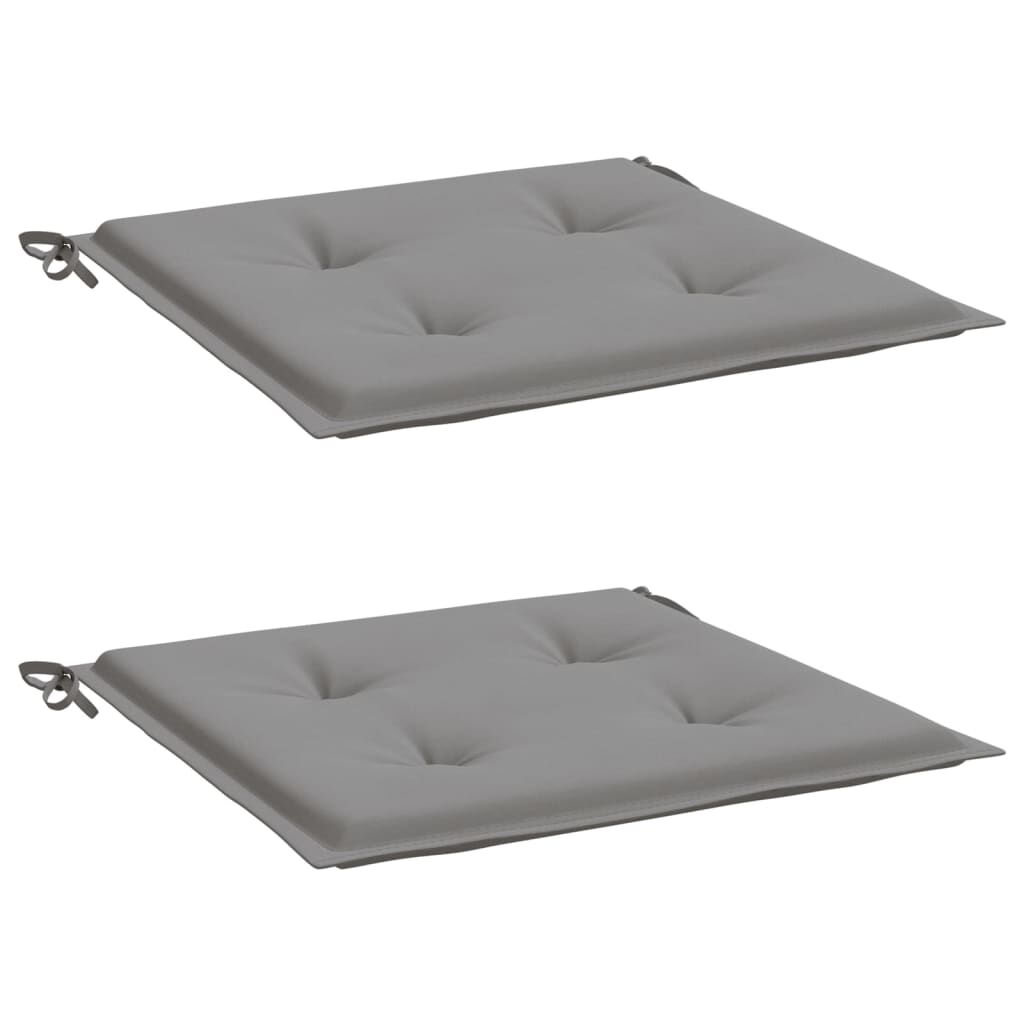 vidaXL Μαξιλάρια Καρέκλας Κήπου 2 τεμ. Γκρι 50x50x3 εκ. Υφασμάτινα
